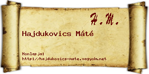 Hajdukovics Máté névjegykártya