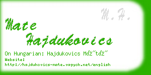 mate hajdukovics business card